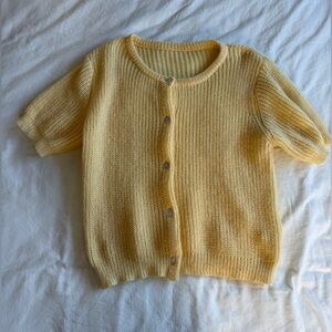 SHEIN Yellow Button-Up Cardigan
